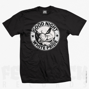 T-Shirt Good Night White Pride Black Discharged XL